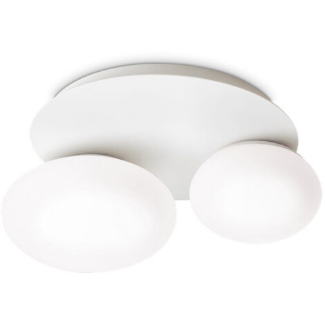 Ideal Lux NINFEA 2-flammige runde DecoratiGlass-Deckenleuchte Weiß