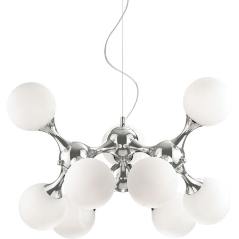 Ideal Lux Nodi Bianco - 9 Leichte kleine molekulare Deckenanhänger Chrom, E14