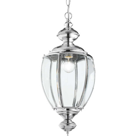 Ideal Lux Norma - 1 Licht Deckenlaterne Anhänger Chromglas, E27