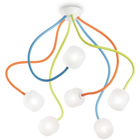 Ideal Lux Octopus - Plafonnier à 6 bras multiples multicolore
