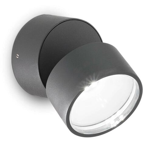 Ideal Lux OMEGA Runder Einzelstrahler Anthrazit IP54 3000K