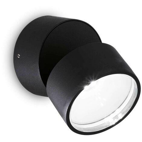 Ideal Lux OMEGA Runder Einzelstrahler Schwarz IP54 4000K