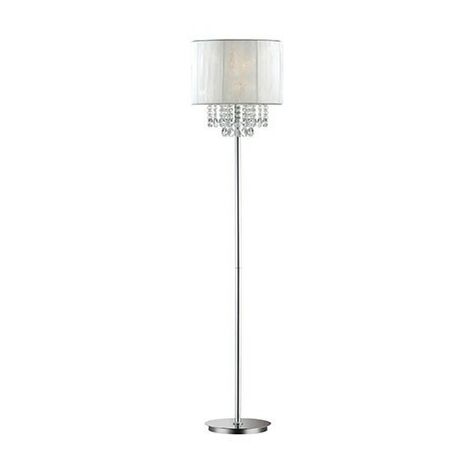 Ideal Lux Opera - 1 Leuchte Stehlampe Chrom, Weiß, Klar mit Kristallen und Weißem Schirm, E27