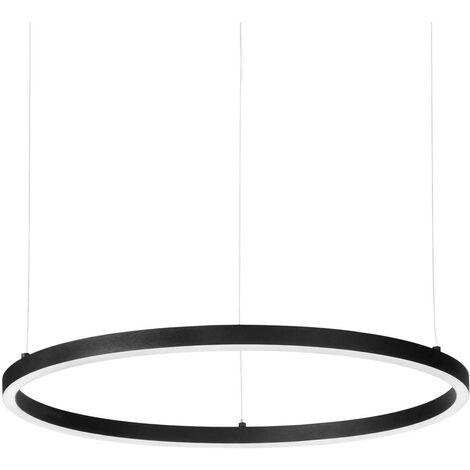 Ideal Lux ORACLE Plafonnier LED intégré Slim non dimmable rond 70cm noir, 4000K