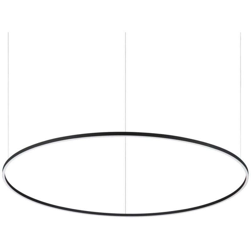 Ideal Lux ORACLE Schlanke nicht dimmbare runde 150 cm integrierte LED-Pendel-Deckenleuchte Schwarz, 4000 K
