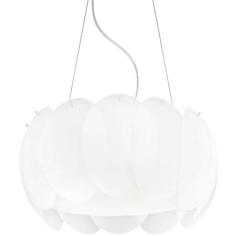 

Ovalino - Lámpara colgante de techo pequeña de 5 luces blanca, E27 - Ideal Lux