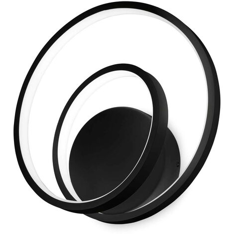 Ideal Lux OZ Dimmbare Swirl-integrierte LED-Wandleuchte Schwarz, 3000K