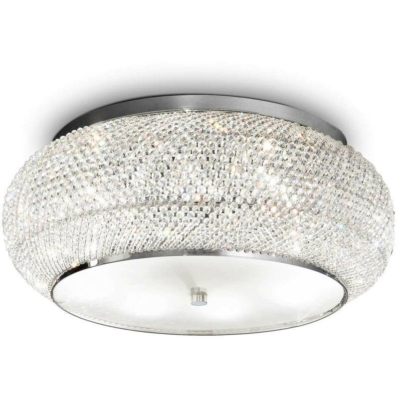 

Ideal Lux Pasha' - Lámpara empotrada de techo de 10 luces Cromo, Cristal, E14
