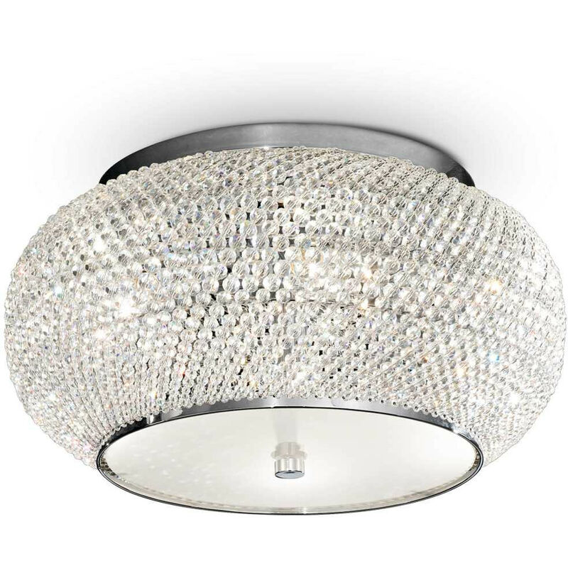 

Pasha' - Plafón de techo de 6 luces Cromado, Cristal, E14 - Ideal Lux
