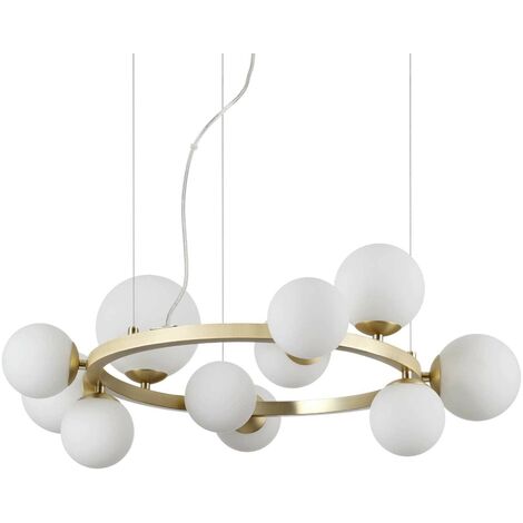 Ideal Lux PERLAGE 11-flammige runde Pendel-Deckenleuchte aus Messing