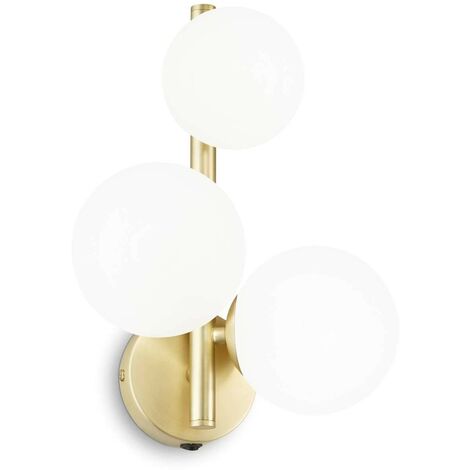 Ideal Lux PERLAGE 3 Globe Light Wandleuchte Messing
