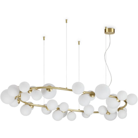 Ideal Lux PERLAGE 30 Light Globe Pendel-Deckenleuchte Messing