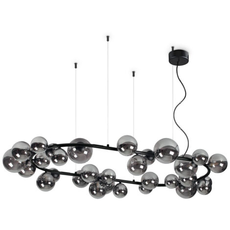Ideal Lux PERLAGE 30 Light Globe Pendel-Deckenleuchte Schwarz