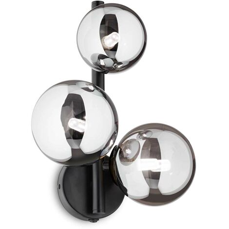 Ideal Lux PERLAGE Applique 3 Globe Light Noir