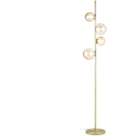 Ideal Lux PERLAGE Lampadaire à 4 bras multiples en laiton