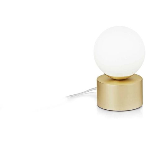Ideal Lux PERLAGE Lampe de table Globe en laiton, interrupteur intégré, non dimmable
