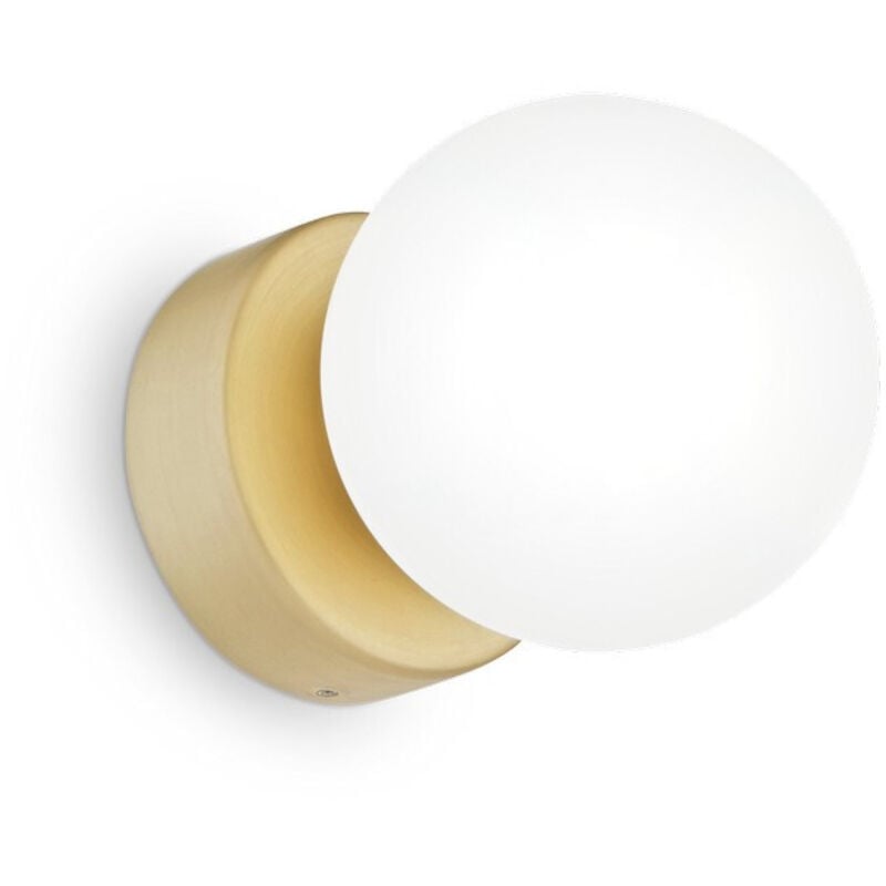 Ideal Lux - perlage Wandleuchte Messing, mit Glasschirm