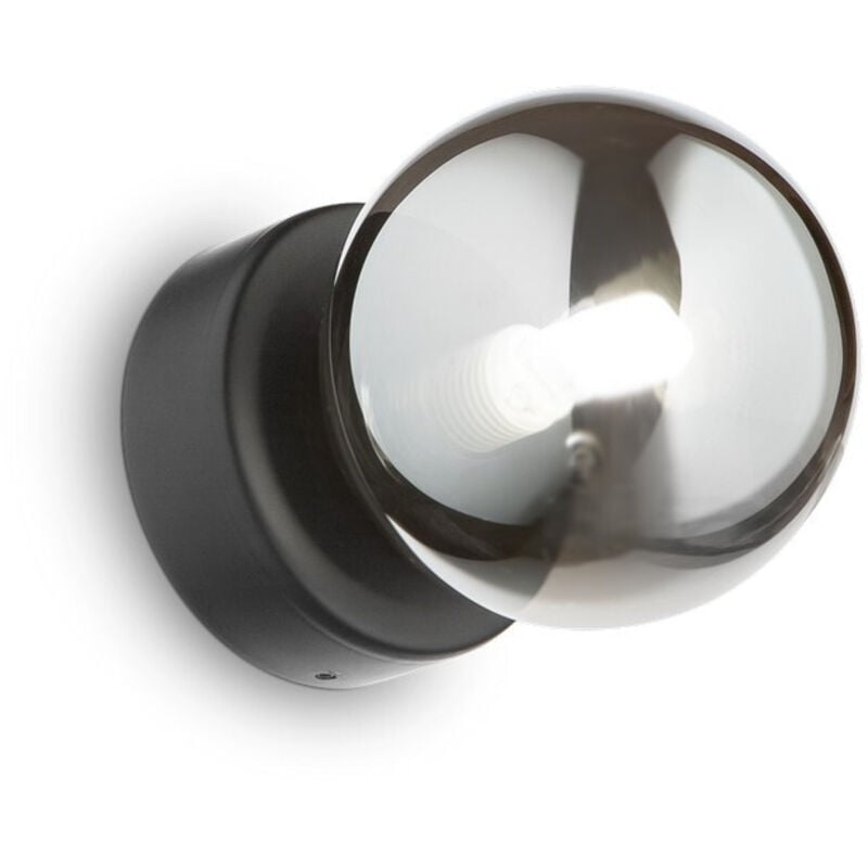 Ideal Lux - perlage Wandleuchte Schwarz, mit Glasschirm