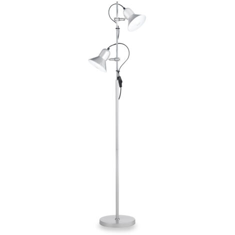 Ideal lux piantana polly pt2 colore argento 2x60w attacco e27 61115