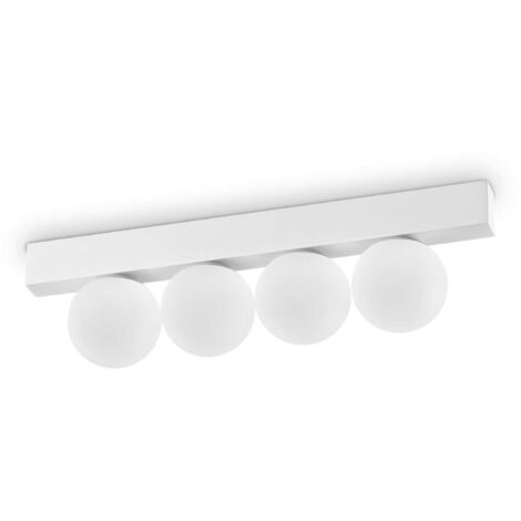 Ideal Lux PING PONG 4-flammige Kugel-Deckenleuchte, Weiß, 1000 lm, 3000 K