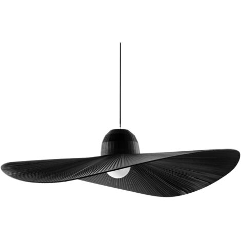 Ideal Lux – Plafonnier dôme noir en tissu 1 ampoule – Hauteur réglable 58-145 cm – Indice de protection IP20 – Pour intérieur moderne