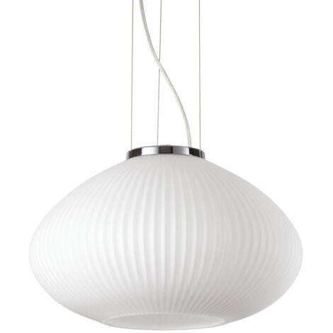 Ideal Lux PLISSE Globe Dome Pendelleuchte Chrom 35cm