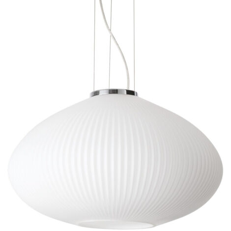 Ideal Lux PLISSE Globe Dome Pendelleuchte Chrom 45cm