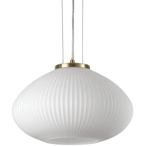 Ideal Lux PLISSE Globe Dome Pendelleuchte Messing 35cm