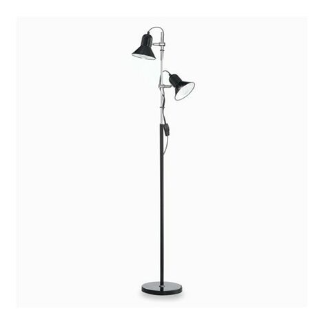 Ideal Lux Polly - 2 Licht Doppel Stehleuchte Schwarz, E27