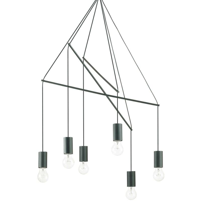 Ideal Lux Lighting - Ideal Lux Pop - 6 Light Cluster Ceiling Pendant Black