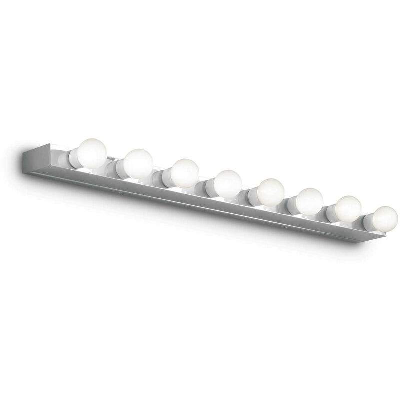 

Ideal Lux Prive' - Aplique de pared con espejo grande para interiores, 8 luces, cromo, E14