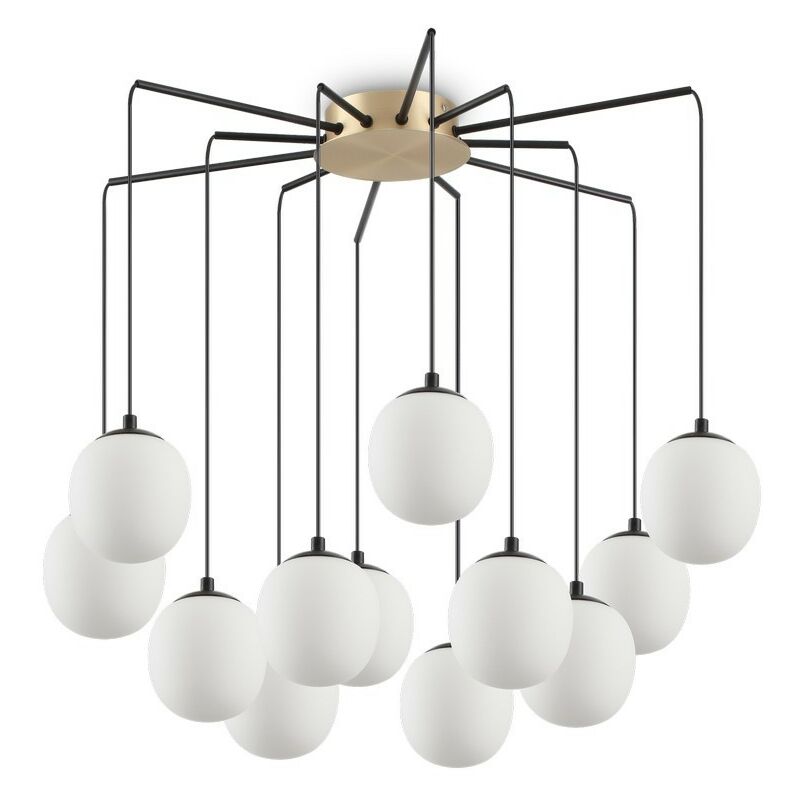 Ideal Lux Lighting - Ideal Lux RHAPSODY - Indoor Cluster Deckenpendelleuchte 12 Lichter Schwarz, G9