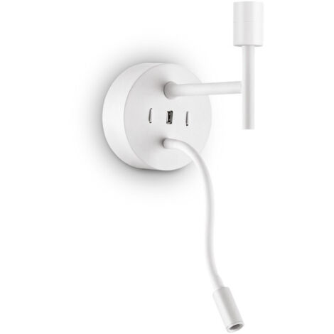 Ideal Lux SET UP Applique + Liseuse Blanc Sans Abat-jour 3000K