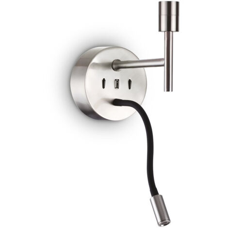Ideal Lux SET UP Applique + Liseuse Nickel Sans Abat-jour 3000K