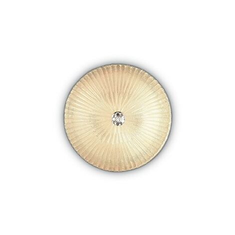 Ideal Lux Shell - 3 Light Indoor Flush Wand- / Deckenleuchte Gold mit Braunglas, E27