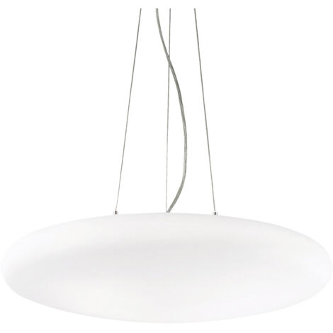 Ideal Lux Smarties Bianco - Grand plafond suspendu à 5 ampoules blanc, E27