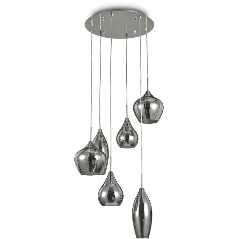 Ideal Lux - Soft - Lámpara colgante de techo con 6 luces en espiral, gris, E14