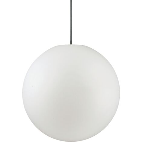 Ideal Lux Sole - 1 Light Medium Outdoor Globe Deckenpendelleuchte Weiß IP44, E27