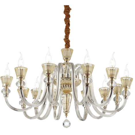 Ideal Lux Strauss - 12 Light Chandelier Roségold Finish, E14