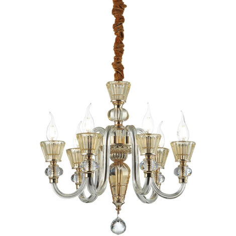 Ideal Lux Strauss - 6 Leichter Kronleuchter in Roségold, E14