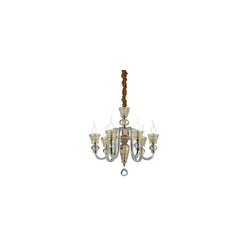 Ideal Lux Lighting - Ideal Lux Strauss - 6 Light Chandelier Rose Gold Finish, E14