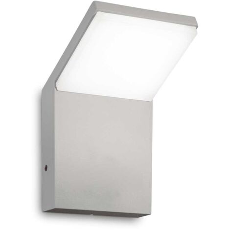 Ideal Lux STYLE Integrierte moderne LED-Wandleuchte für den Außenbereich, Grau, 1100 lm, 4000 K, IP54