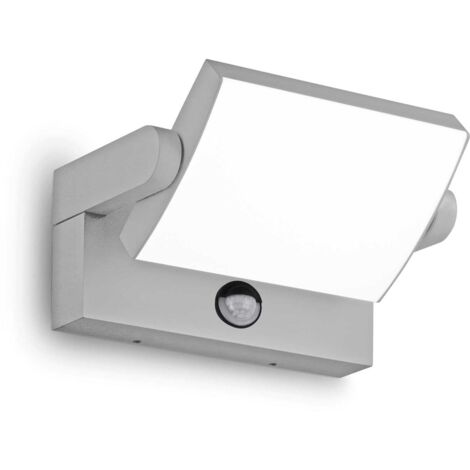 Ideal Lux SWIPE Applique Murale Extérieure LED Intégrée PIR Gris 2000Lm 3000K IP54