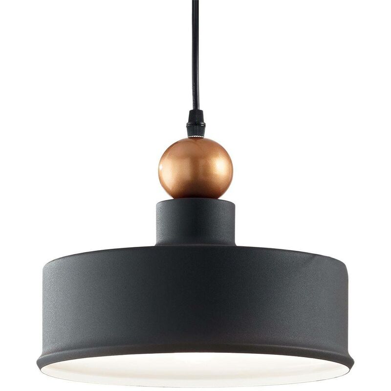 Ideal Lux Lighting - Ideal Lux Triade - 1 Light Dome Ceiling Pendant Light Black