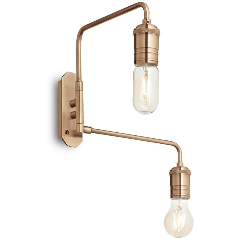 Ideal Lux - Triumph - 2 Light Wall Light Antique Brass