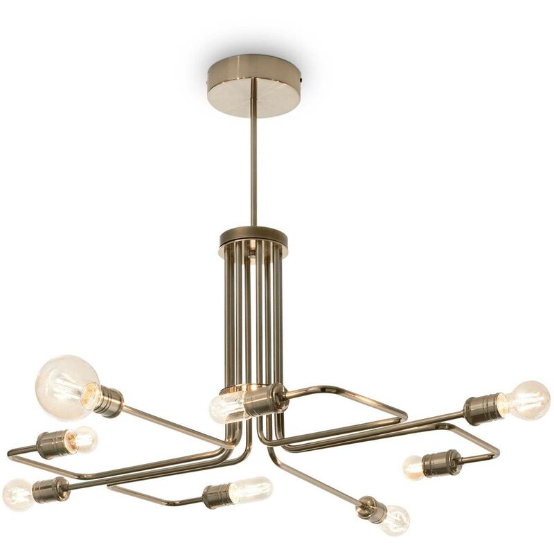 Triumph - 8 Light Multi Arm Ceiling Pendant Light Antique Brass - Ideal Lux