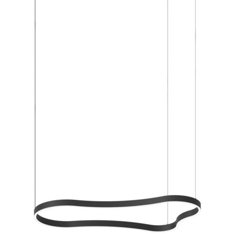 Ideal Lux WAVES 125cm integrierte LED-Pendelleuchte, Deckenleuchte, Schwarz, 3000K