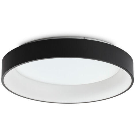 Ideal Lux ZIGGY Rundes 60 cm integriertes LED-Halbbündiglicht Schwarz, 3000 K, nicht dimmbar
