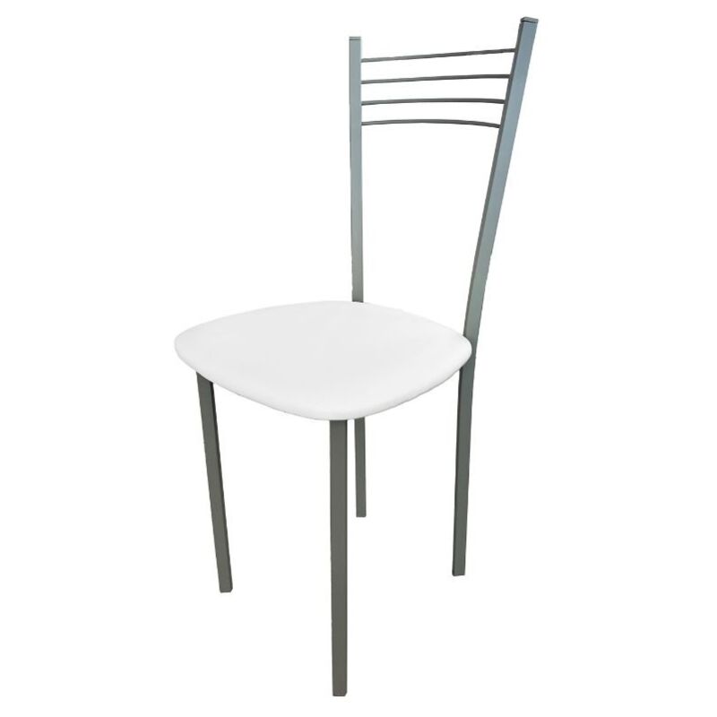 

Sillas Para Cocina Tapizadas En Polipiel Color Blanco Y Estructura Metálica 89x40 Cm - PACK 4 SILLAS