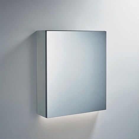 Ideal Standard 1-Door Mirror Cabinet with Bottom Ambient Light 600mm Wide - Aluminium